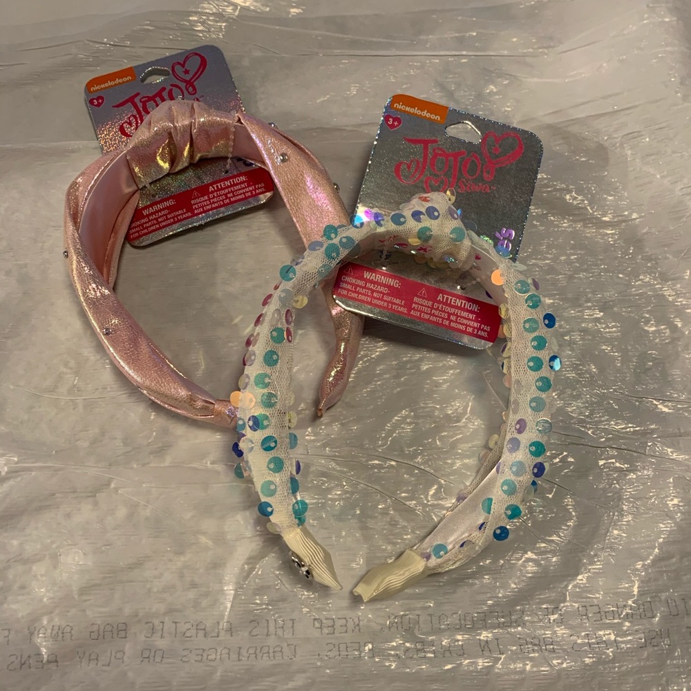 NEW.. JOJO SIWA HEABANDS 2 pack ... pink and white